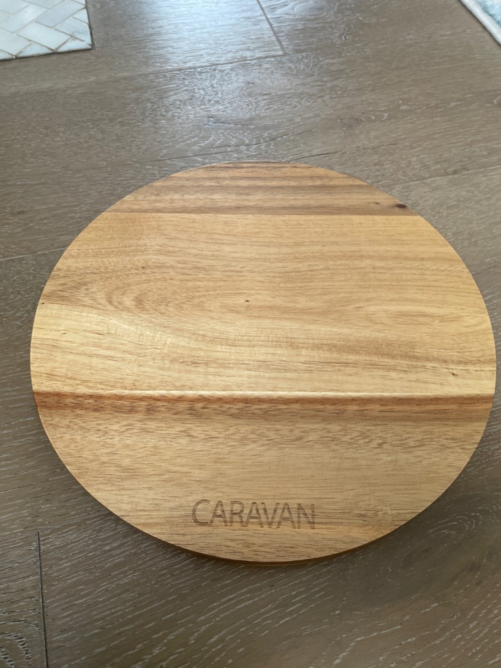 Caravan Round Wood Serving Board in Natural Brown